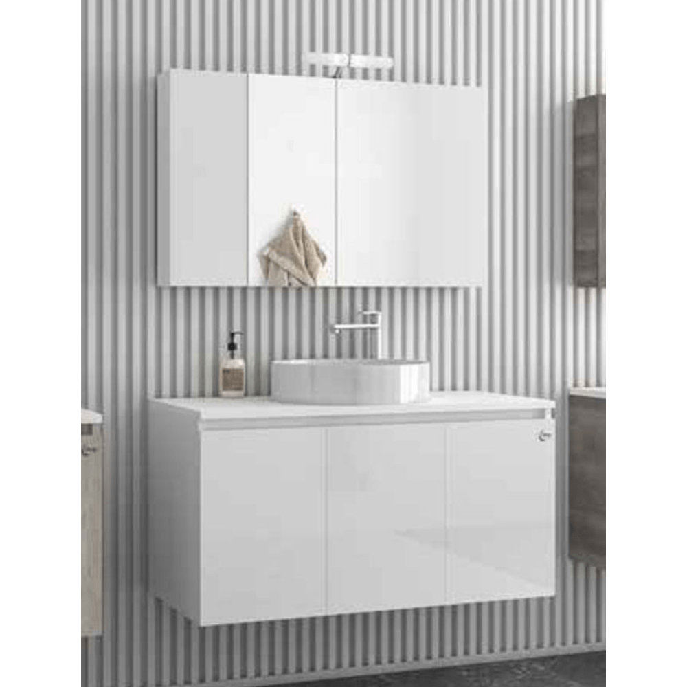 ΕΠΙΠΛΟ ΜΠΑΝΙΟΥ DROP VERONA TOP 100 ΛΕΥΚΟ ΜΕ ΕΠΙΚΑΘΗΜΕΝΟ ΝΙΠΤΗΡΑ 5FVRP10WH