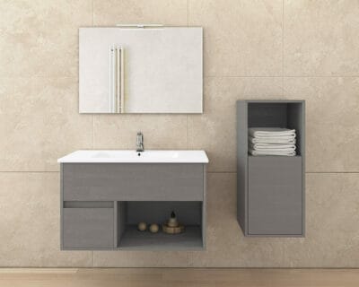 ΕΠΙΠΛΟ ΜΠΑΝΙΟΥ DROP SORRENTO 75 CEMENT ΜΕ ΒΑΣΗ, ΝΙΠΤΗΡΑ, ΚΑΘΡΕΦΤΗ ΚΑΙ ΣΤΗΛΗ |5PSO075CW | 5KPN075MR | 6BAT075PC | 5SSOL35CW