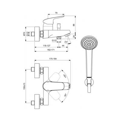 ΜΠΑΤΑΡΙΑ ΛΟΥΤΡΟΥ IDEAL STANDARD CERAFLEX B1721AA