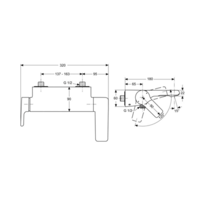 ΜΠΑΤΑΡΙΑ ΛΟΥΤΡΟΥ IDEAL STANDARD ATTITUDE Α4605ΑΑ