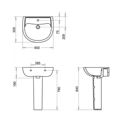ΝΙΠΤΗΡΑΣ TEMA FORM 60*50 FOR60 ME ΚΟΛΟΝΑ EAS250