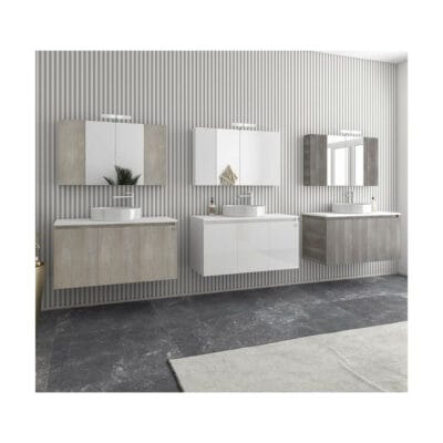 ΕΠΙΠΛΟ ΜΠΑΝΙΟΥ DROP VERONA TOP 100 LIGHT GRIGIO ΜΕ ΕΠΙΚΑΘΗΜΕΝΟ ΝΙΠΤΗΡΑ 5FVRP10SD