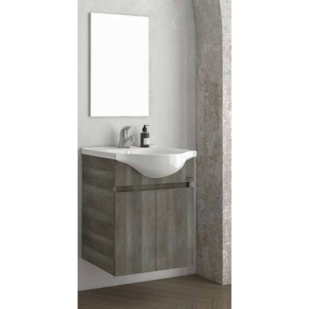 ΕΠΙΠΛΟ ΜΠΑΝΙΟΥ DROP FIORE 55 ΜΕ ΑΠΛΟ ΚΑΘΡΕΦΤΗ LIGHT GRIGIO 5FFI055SD