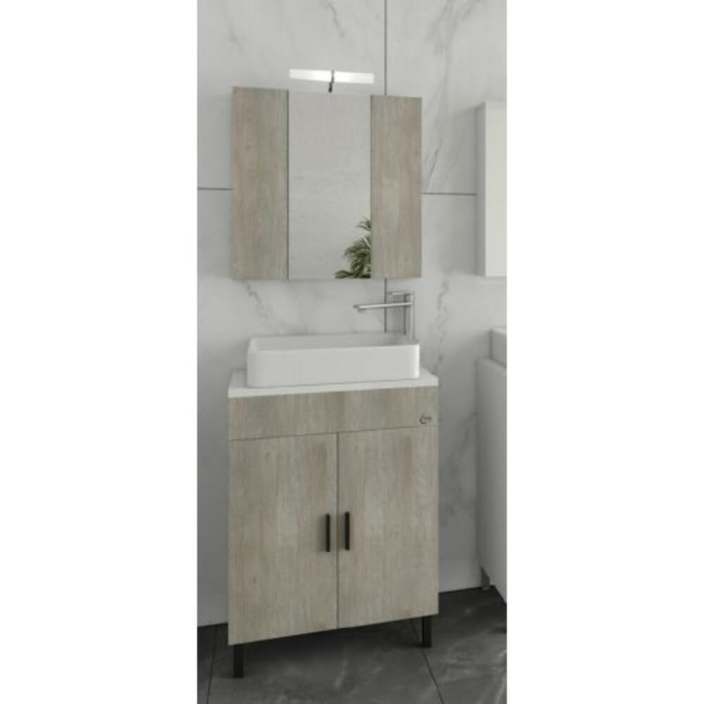 ΕΠΙΠΛΟ ΜΠΑΝΙΟΥ DROP ROMA 60 TOP ΜΕ ΕΠΙΚΑΘΗΜΕΝΟ ΝΙΠΤΗΡΑ ΜΠΕΖ 5FRMP60SL