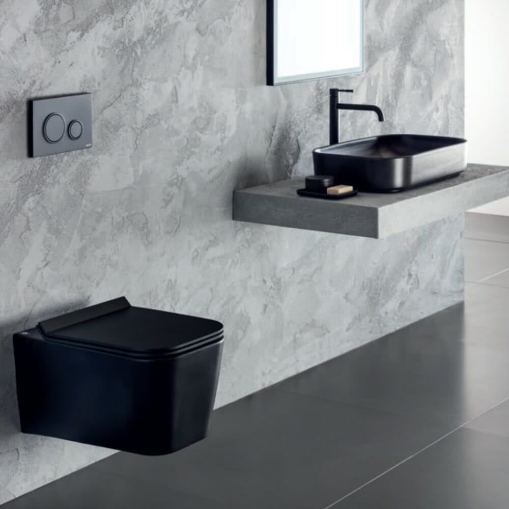 ΚΡΕΜΑΣΤΗ ΛΕΚΑΝΗ ENZO RIMLESS 55,5 εκ. BLACK MATT NZ 11500 SC-401