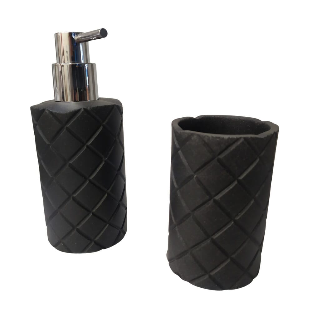 ΣΕΤ ΠΟΤΗΡΟΘΗΚΗ ΚΑΙ DISPENSER ΣΑΠΟΥΝΙΟΥ SPIRELLA GREY RETRO CERAMIQUE