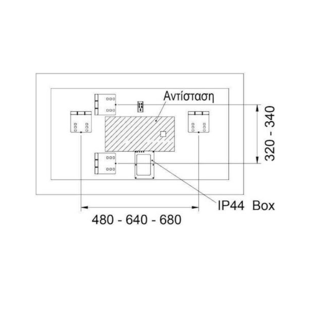 ΦΩΤΙΖΟΜΕΝΟΣ ΚΑΘΡΕΦΤΗΣ TOSCA 120x70 TOS12070