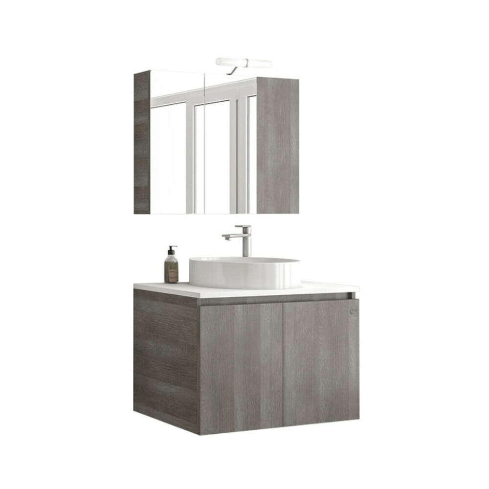 ΕΠΙΠΛΟ ΜΠΑΝΙΟΥ DROP VERONA TOP 75 LIGHT GRIGIO ΜΕ ΕΠΙΚΑΘΗΜΕΝΟ ΝΙΠΤΗΡΑ 5FVRP75SSD