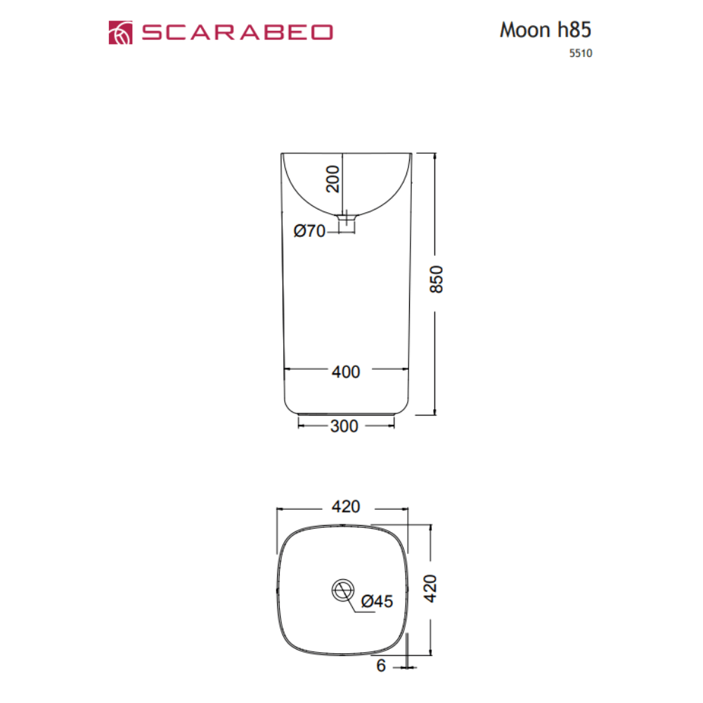 ΝΙΠΤΗΡΑΣ MOON 42x42x85 SCARABEO 5510-300