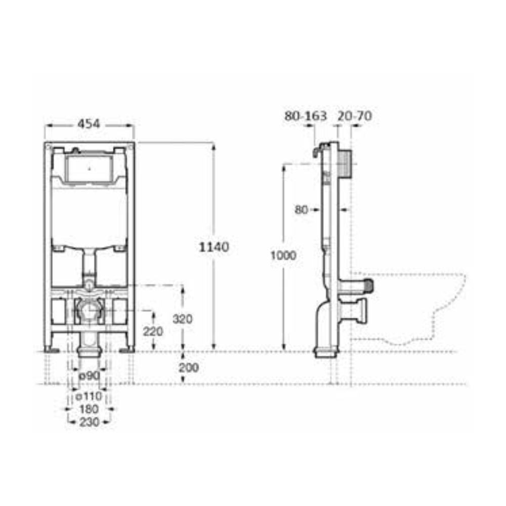 ΚΑΖΑΝΑΚΙ ΕΝΤΟΙΧΙΣΜΟΥ ROCA ACTIVE WC ONE ΜΕ ΠΛΑΚΕΤΑ 1205420211